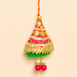 Pink Festive Cone Latkan Bhabhi Rakhi
