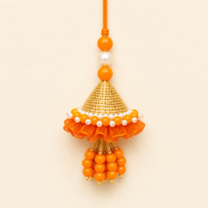 Tangerine Pearl Jhumki Bhabhi Rakhi