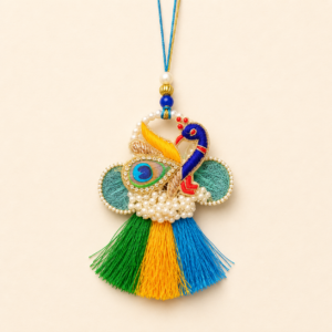 Multicolour Peacock Tassel Bhabhi Rakhi