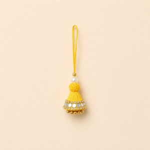 Golden Yellow Mirror Jhumki Bhabhi Rakhi