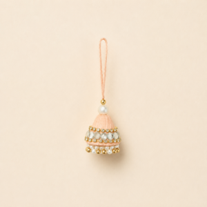 Peach Mirror Pearl Jhumki Bhabhi Rakhi
