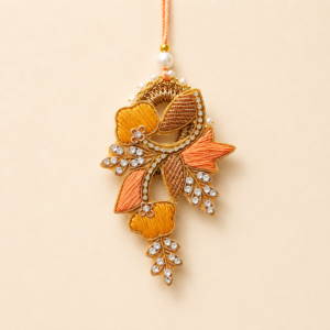 Amber Crystal Floral Bhabhi Rakhi