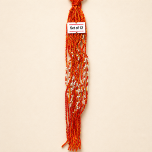 Pearl Cluster Red Orange Set of 12 Moli Rakhis