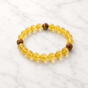 Money Magnet Classic Edition healing bracelet featuring Citrine and Tiger Eye natural stones