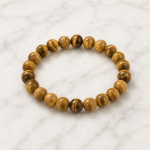 Nazar Shield Tiger Eye Edition healing bracelet featuring natural Tiger Eye gemstone beads for protection, courage and confidence