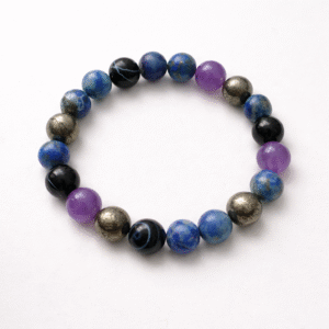 Focus Beacon Signature Edition bracelet featuring Lapis Lazuli, Pyrite, Amethyst and Black Agate natural stones