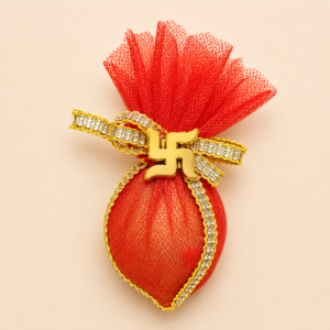 Auspicious Red Swastik Nariyal