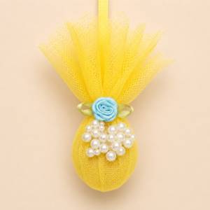Cheerful Yellow Blue Rose Pearl Nariyal