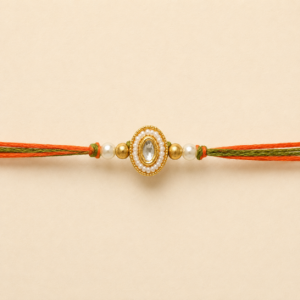 Festive Oval Kundan Bhai Rakhi