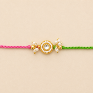 Pastel Pearl Circle Bhai Rakhi