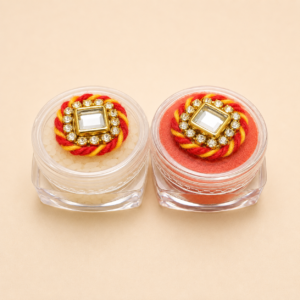 Festive Pearl Glass Roli Chawal Set
