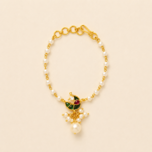Graceful Blessing Green Bird Pearl Bhabhi Rakhi
