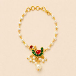 Royal Bond Red Green Bird Pearl Bhabhi Rakhi