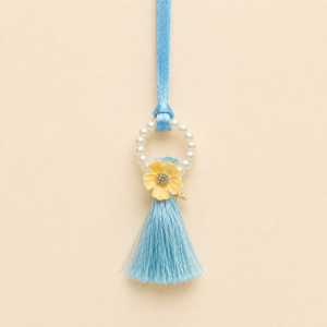 Joyful Yellow Flower Blue Bhabhi Rakhi