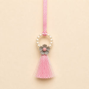 Serene Grey Flower Pink Bhabhi Rakhi