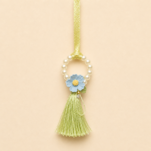 Harmony Blue Flower Green Bhabhi Rakhi