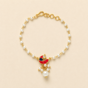 Charming Love Ruby Black Kundan Bird Bhabhi Rakhi