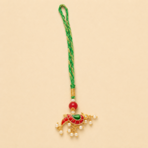 Graceful Green Peacock Charm Bhabhi Rakhi