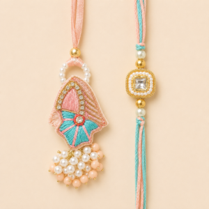 Tender Grace Pastel Resham Jhumka Pair Rakhi