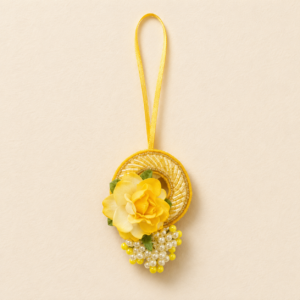 Cheerful Yellow Rose Beaded Bhabhi Rakhi
