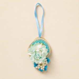 Serene Aqua Rose Pearl Bhabhi Rakhi