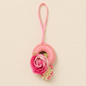Graceful Pink Rose Beaded Bhabhi Rakhi
