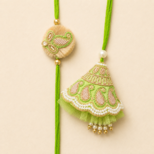 Blessed Lime Jhumka Leaf Pair Rakhi