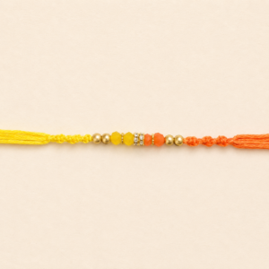 Bright Blessings Yellow Orange Bead Moli Rakhi