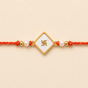 Aaradhya Swastik Mother of Pearl Moli Rakhi
