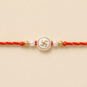Shubh Swastik Pearl Halo Moli Rakhi